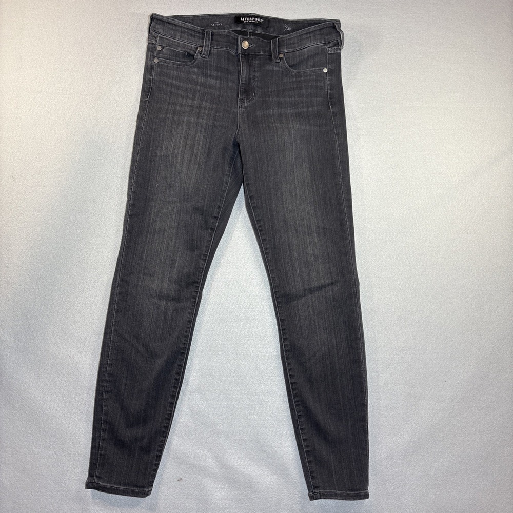 Liverpool Los Angeles Skinny Jeans 10/30 Charcoal Black Denim Stretch